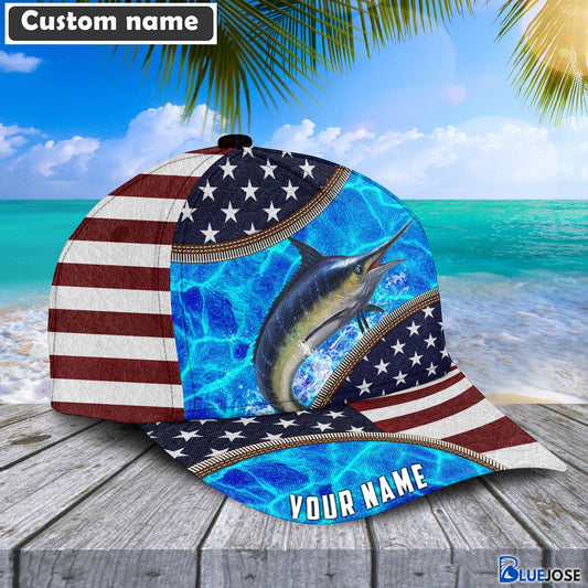 BlueJose Marlin Zip Up Personalized Fishing Classic Cap