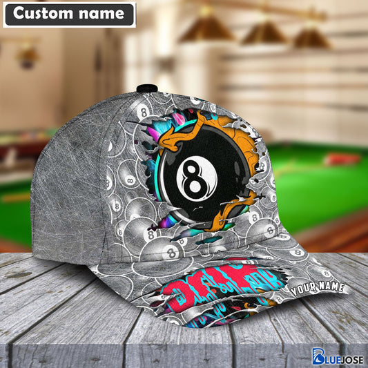 BlueJose Billiards Drip and Drop Ball Personalized Name Cap