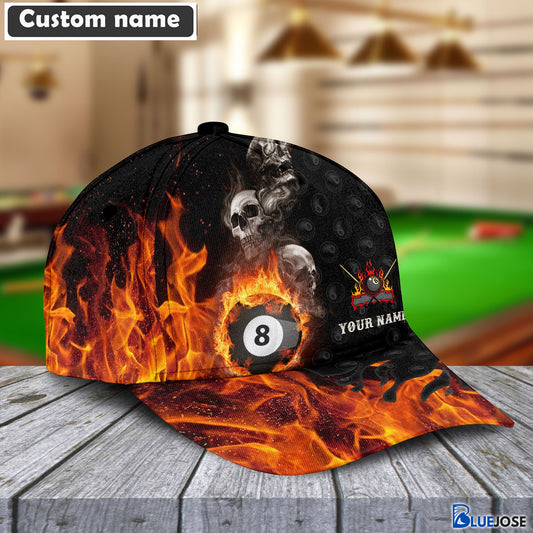 BlueJose Billiards Skull Personalized Name Cap