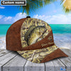 BlueJose Personalized Crappie Fishing Leather Pattern Cap