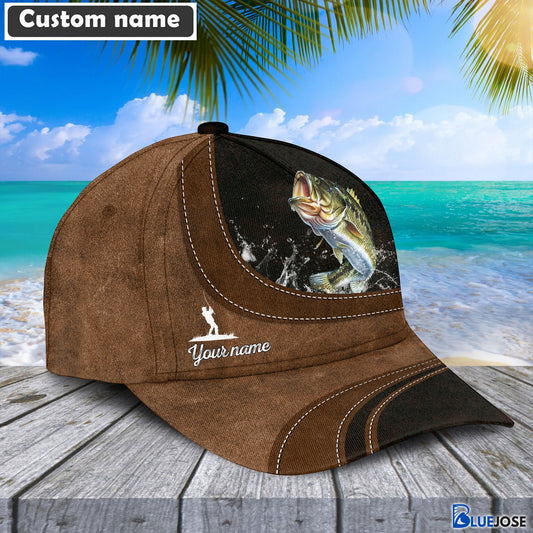 BlueJose Custom Name Bass Fishing Happiness Cap