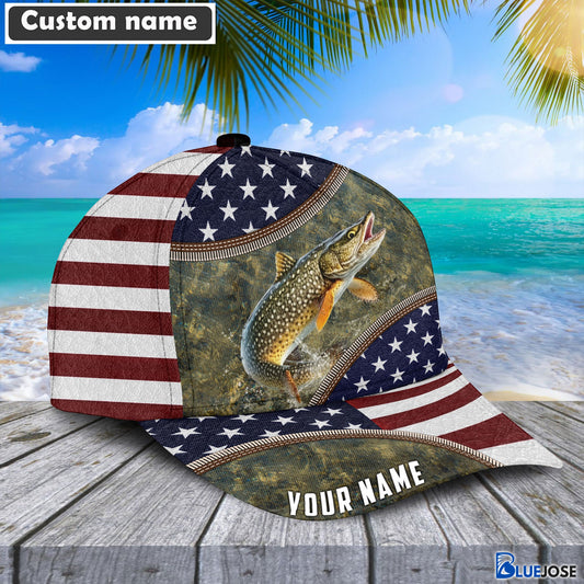 BlueJose Pike Zip Up Personalized Fishing Classic Cap