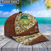 BlueJose Personalized Mahi Mahi Fishing Leather Pattern Cap