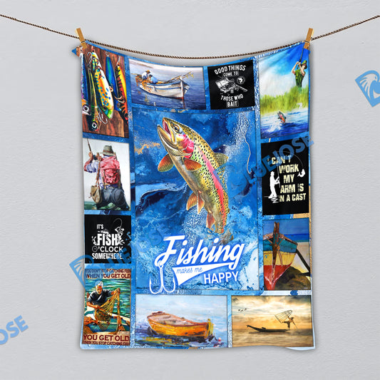 BlueJose Trout Fishing Lovers Blanket