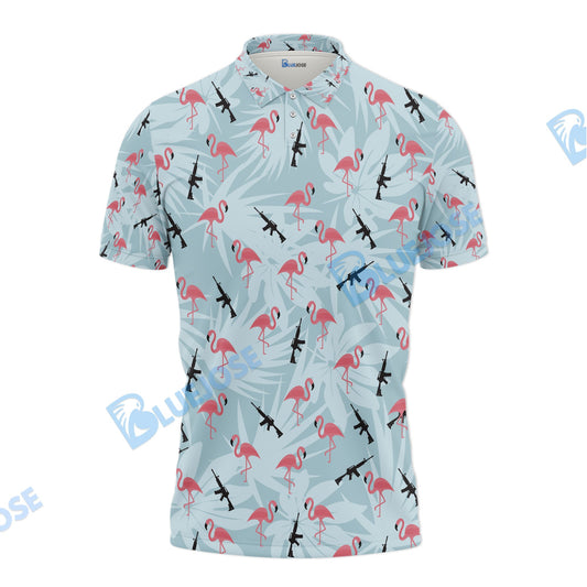 BlueJose Armed Flamingos Shirt