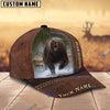 BlueJose Bear Hunting Leather Pattern Personalized Name Cap