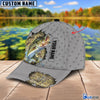 BlueJose Custom Name Bass Fishing Grey 3D Cap