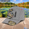 BlueJose Custom Name Catfish Fishing Grey 3D Cap