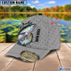 BlueJose Custom Name Tuna Fishing Grey 3D Cap