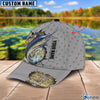 BlueJose Custom Name Blue Marlin Fishing Grey 3D Cap