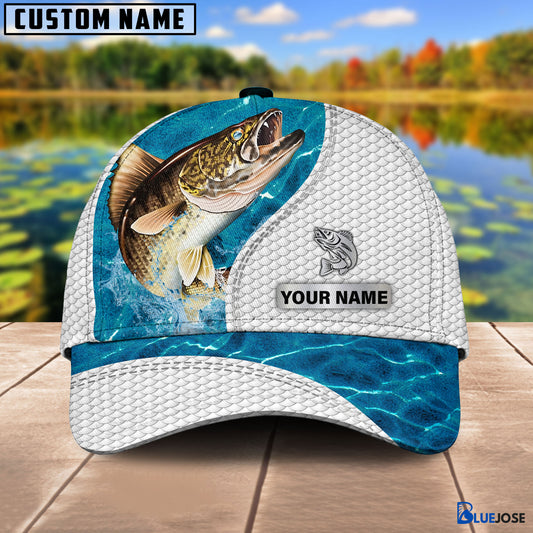 BlueJose Custom Name Walleye Fishing Blue Water Cap