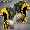 BlueJoses Smoke Pattern Yellow Colorful Golf Ball Water Flow Customized Name 3D Shirt (4 Colors)