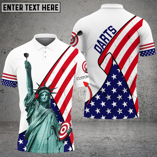 BlueJose Dart USA Flag Personalized Name 3D Shirt