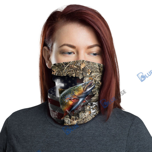 BlueJose Trout Cross Camo Fishing Neck Gaiter