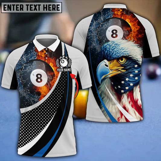 BlueJose Personalized Billiard Ball Eagle Polo Shirt