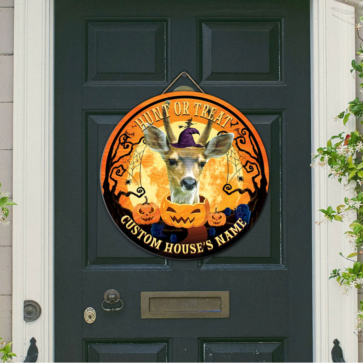 Sitka Wood Sign BlueJose Sitka Deer Halloween Wooden Sign – Blue Jose