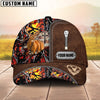 BlueJose Cross America Hunting Deer Zipper Leather Pattern Multicolor Personalized Cap