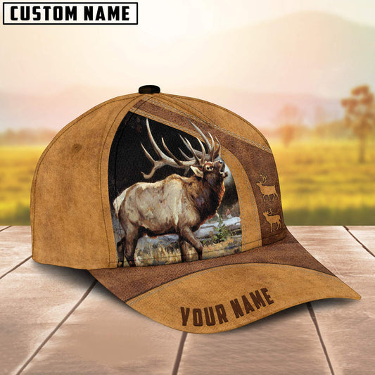 BlueJose Elk Hunting Brown Personalized Cap