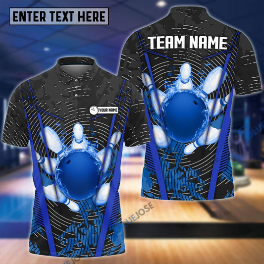 BlueJose Bowling Broken Pins Colorful Multicolor Customized Name 3D Shirt