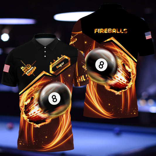 BlueJose Billiard Player Personalized Unisex Shirt For Fireballs Team