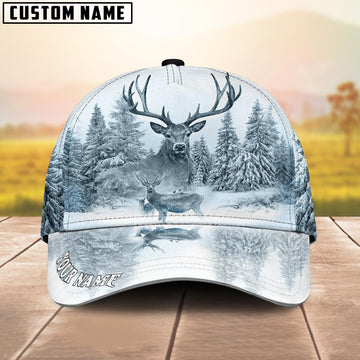 BlueJose Personalized Name White Deer Hunting Classic Cap