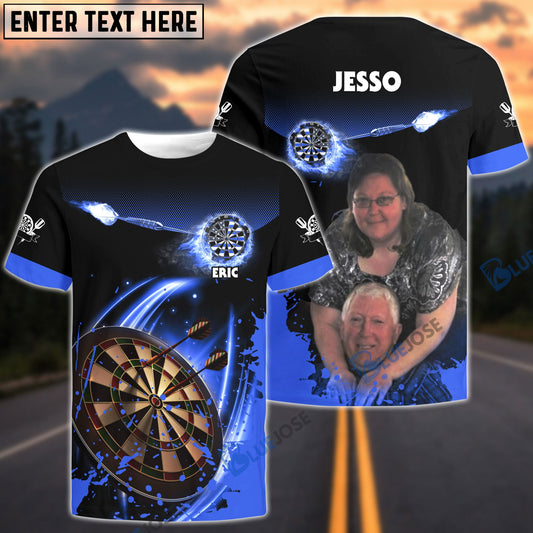 BlueJose Blue Fire Darts Personalized Name, Team Name 3D Shirt For Valda Jesso