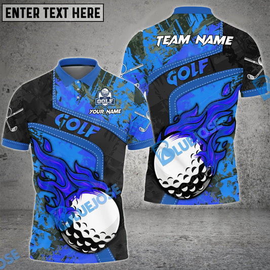 BlueJose Golf Grunge Customized Name, Team Name 3D Shirts (4 Colors)