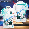 BlueJose Bowling And Pins Rising Level Up Strike Pattern Customized Name 3D Shirt (4 Colors)