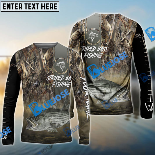 BlueJose Customize Name Striped Bass Fishing Nature 3D Shirts