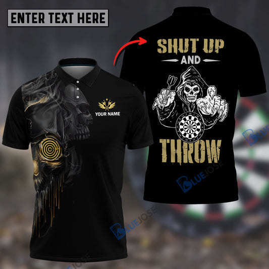 BlueJose Darts Skull Shut Up and Throw Custom Darts Shirts