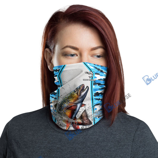 BlueJose Trout Fishing Light Blue Camo Sport Neck Gaiter