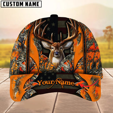 BlueJose Deer Hunting The Best Of Flag Multicolor Option Personalized Name 3D Cap