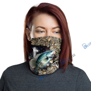 BlueJose Crappie Cross Camo Fishing Neck Gaiter