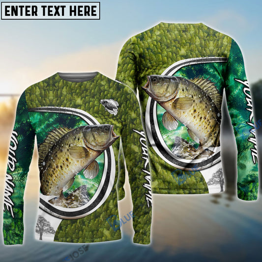 BlueJose Crappie Fishing Hook Green Custom Long Sleeves Fishing Shirt