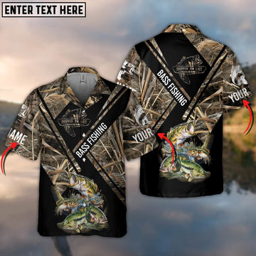 BlueJose Bass Fishing Camo Personalized  All Over Print 3D Hawaiian Shirt