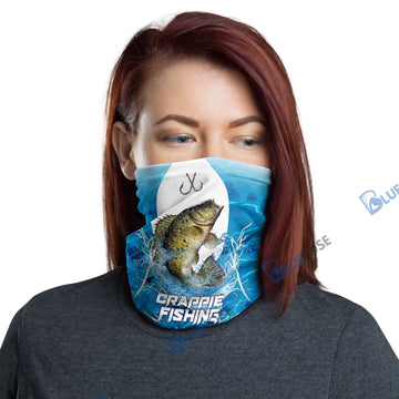 BlueJose Crappie Fishing Blue Wave Neck Gaiter