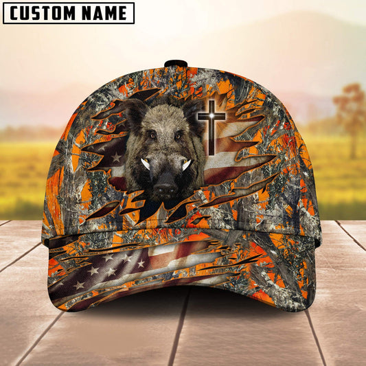 BlueJose Cross And Boar Hunting Personalized Cap