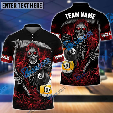 BlueJose Billiards Death Bringer Reaper Personalized Name, Team Name Unisex Shirt ( 4 Colors )