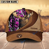 BlueJose Moose Hunting Brown Leather Pattern Personalized Name Cap (5 Colors)