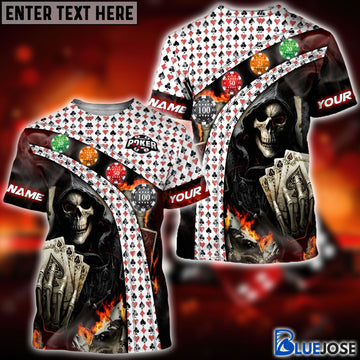 BlueJose Demon Four Of Ace Poker Personalized Name, Team Name Unisex Shirt