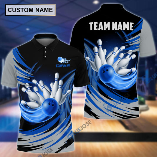 BlueJoses Tornado Bowling And Pins Personalized Name Team Name 3D Shirt