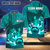 BlueJose Bowling Broken Pins Break Multicolor Customized Name 3D Shirt, Personalized Shirts For Bowling Players