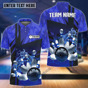 BlueJose Bowling Broken Pins Break Multicolor Customized Name 3D Shirt, Personalized Shirts For Bowling Players