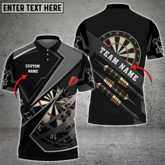 BlueJose Darts Black And Gray Personalized Name 3D Shirt