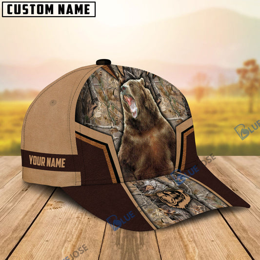 BlueJose Bear Hunting Premium Personalized Name Cap