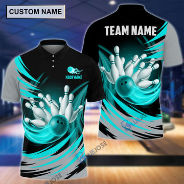 BlueJoses Tornado Bowling And Pins Personalized Name Team Name 3D Shirt