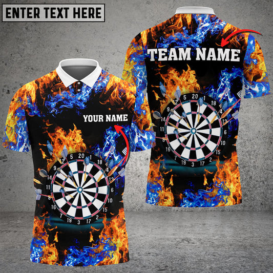 BlueJose Red And Blue Flame Darts Lightning Personalized Name 3D Shirt