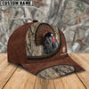 BlueJose Turkey Hunting Leather Zip Pattern Personalized Name Cap