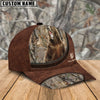 BlueJose Bear Hunting Leather Zip Pattern Personalized Name Cap