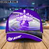 BlueJoses The Blue Bowling Ball Crashing The Pins Purple Pattern Personalized Name Cap